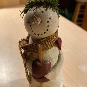 Primitive  Honey And Me female snowman with broom